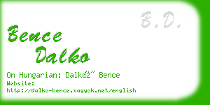 bence dalko business card